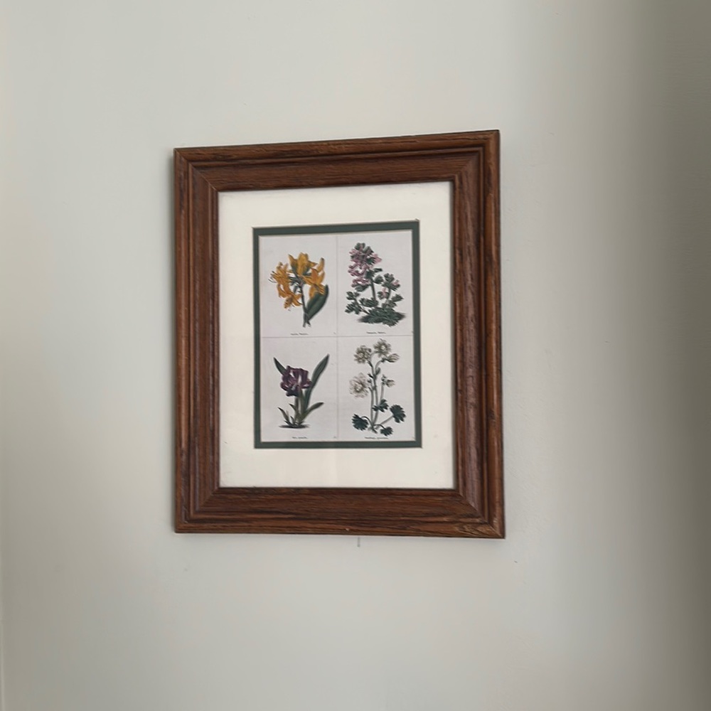 Floral framed wall decor
